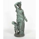 STELLA, Etienne Alexandre, "Demeter oder Allegorie auf den Sommer", Bronzefigur, mit natürlicher,