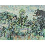 RÖDER-HÖRSCHELMANN, Anna (*1935), "Landschaft", Öl/Lwd., 96 x 123, R. 22.00 % buyer's premium on the