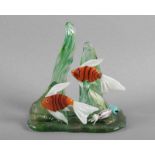 TISCHAQUARIUM, polychrom getöntes Glas, min.besch., L 17, MURANO, 20.Jh. 22.00 % buyer's premium