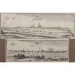 FÜRSTENWALDE UND STRASBURG, Kupferstiche, 13 x 37, von M. MERIAN, um 1640, R. 22.00 % buyer's