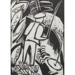 SCHMIDT-ROTTLUFF, Karl, "Der Angler", Original-Holzschnitt, 18 x 13, 1923, WV Rathenau H.4, guter