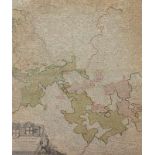 RHEINLAUF, kolorierter Kupferstich, 58 x 49, von J.B.HOMANN, E.18.Jh., R. 22.00 % buyer's premium on