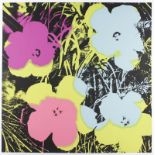 WARHOL, Andy, nach, "Flowers", Farbserigrafie/Karton, ca.92 x 92, verso in Blau gestempelt: Fill