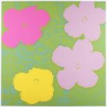 WARHOL, Andy, nach, "Flowers", Farbserigrafie/Karton, ca.92 x 92, verso in Blau gestempelt: Fill