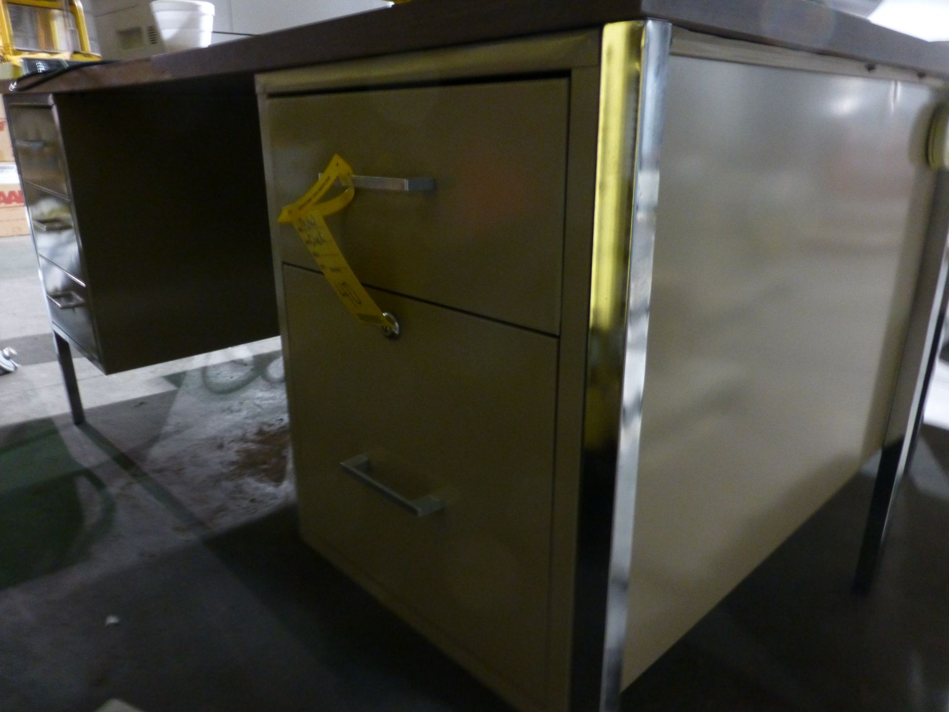 Metal desk, 5 drawers - Image 2 of 4