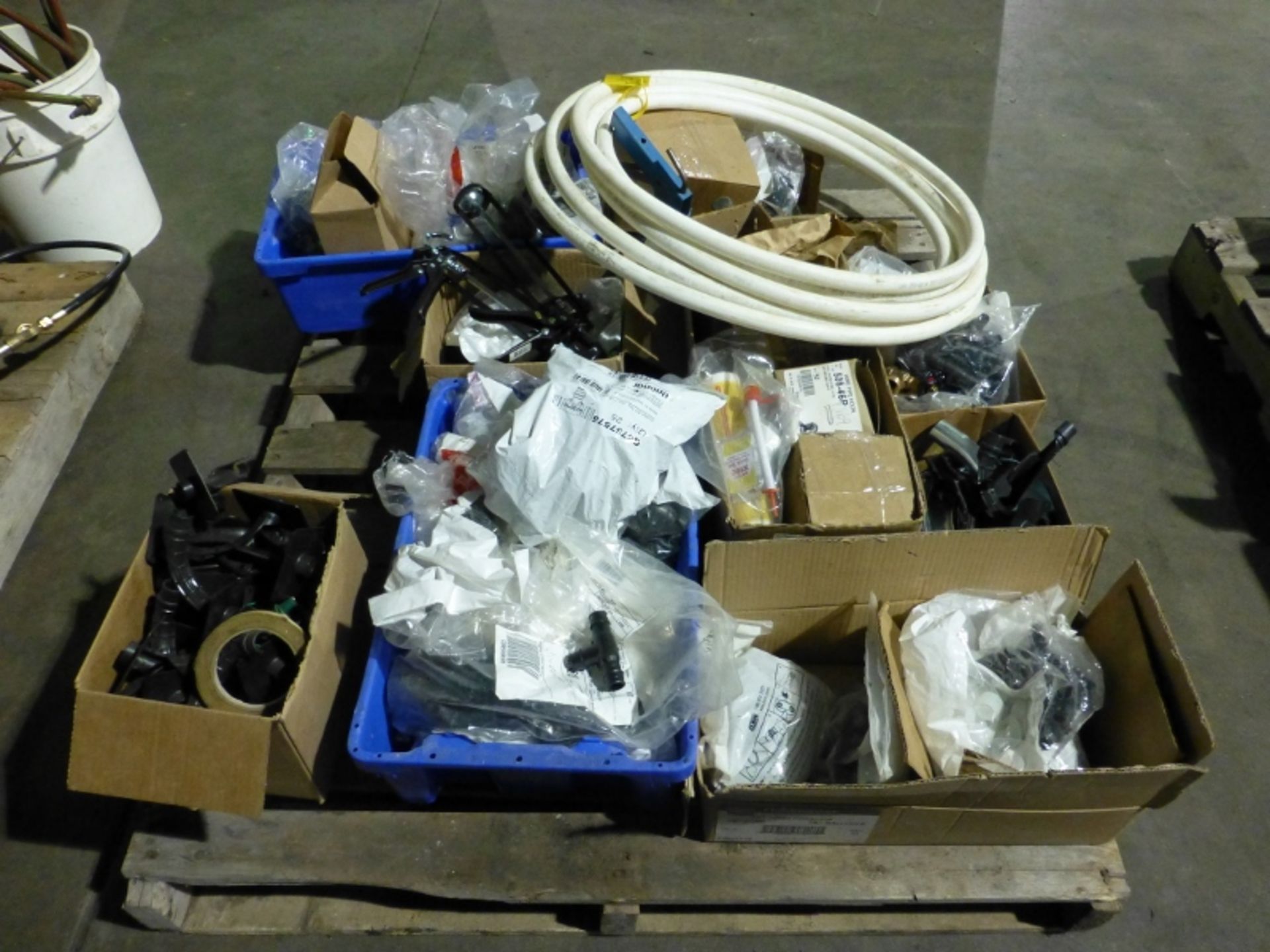 New water line, valves, hammers, pipe hooks, reducing T's, misc. parts, whole pallet to go! - Image 2 of 2