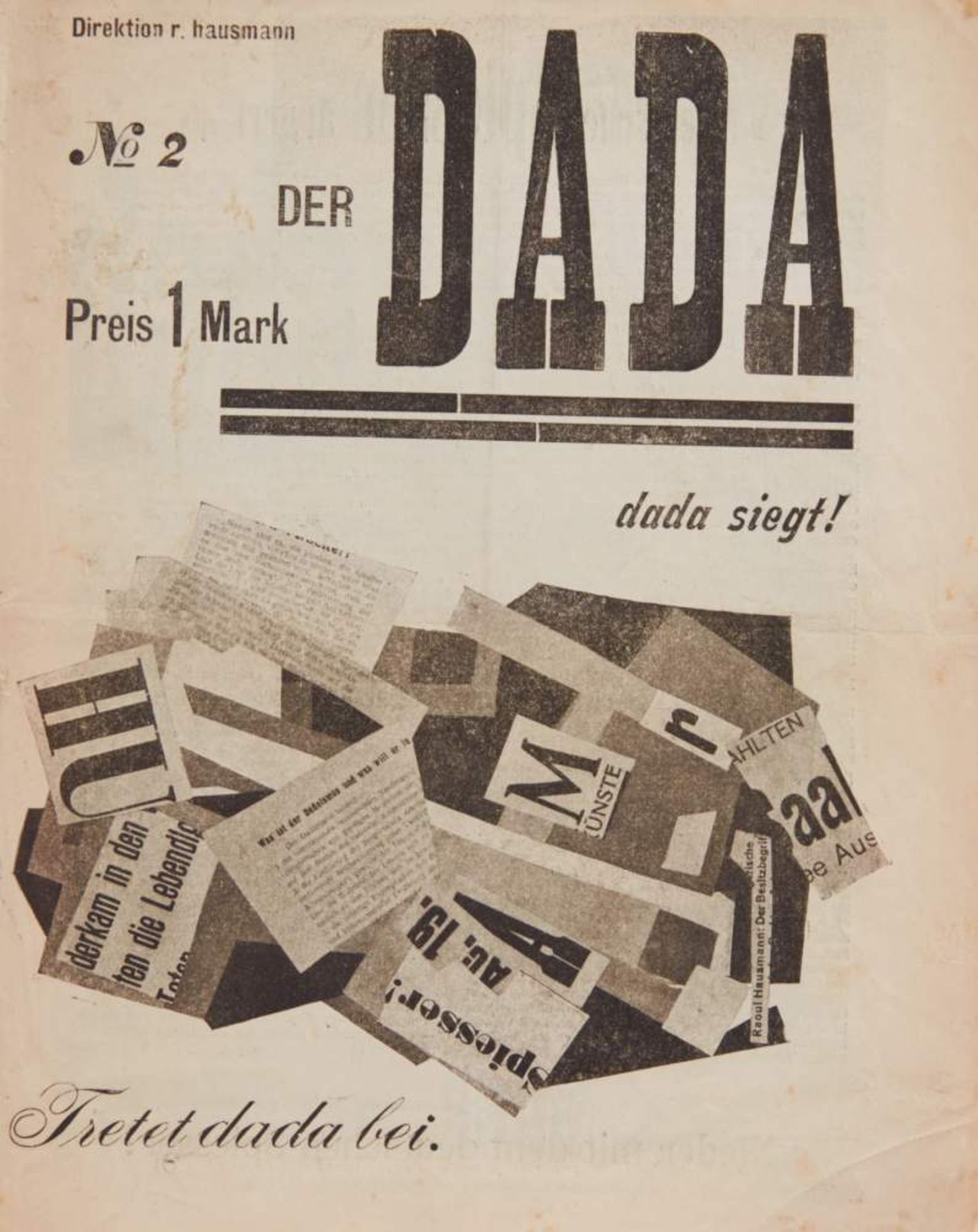 Hausmann, R., (Hrsg.), Der Dada. Hefte I und II (von 3). (Steglitz [II: Berlin-Charlottenburg], - Bild 5 aus 8