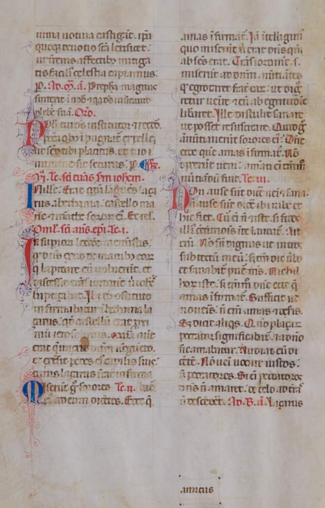Brevier - Fragment eines lateinischen Breviariums. Lateinische Handschrift auf Pergament. - Bild 2 aus 2