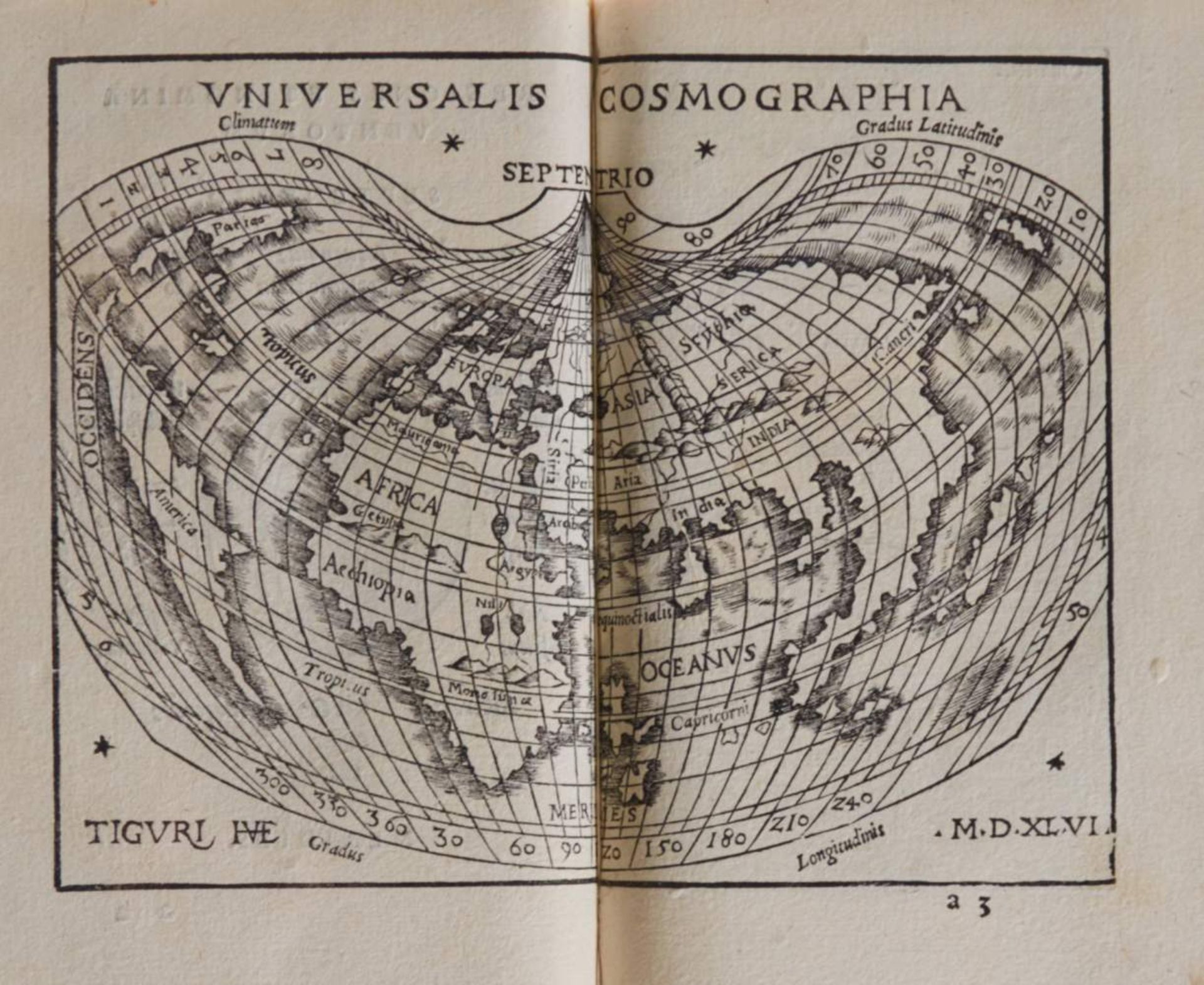 Honter, J., Rudimentorum cosmographicorum libri III. Zürich, Froschauer, 1552. Mit Druckermarke, 3 - Bild 5 aus 5