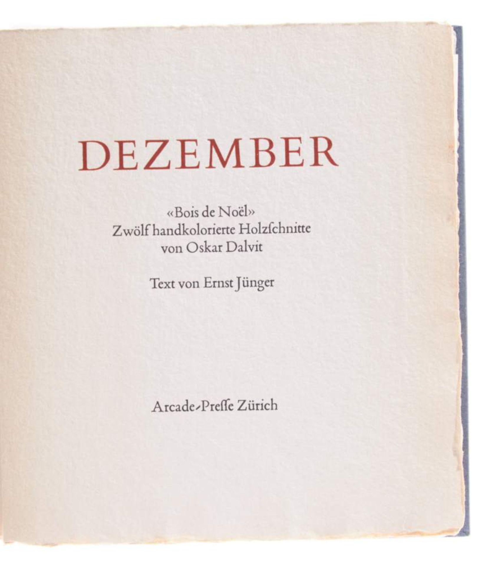 Jünger, E., Dezember. Zürich, Arcade-Presse, (1964). Mit 12 mont. kolor. Holzschnitten von Oskar - Bild 2 aus 4