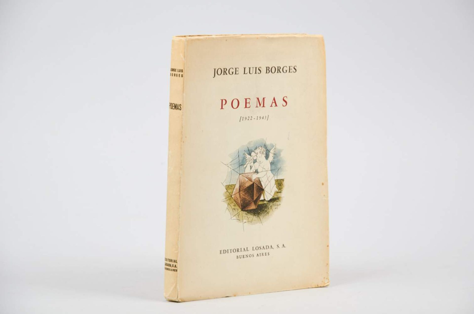 Borges, J. L., Poemas (1922-1943). Buenos Aires, Losada, (1943). 4°. 181 S. Illustr. Orig.-