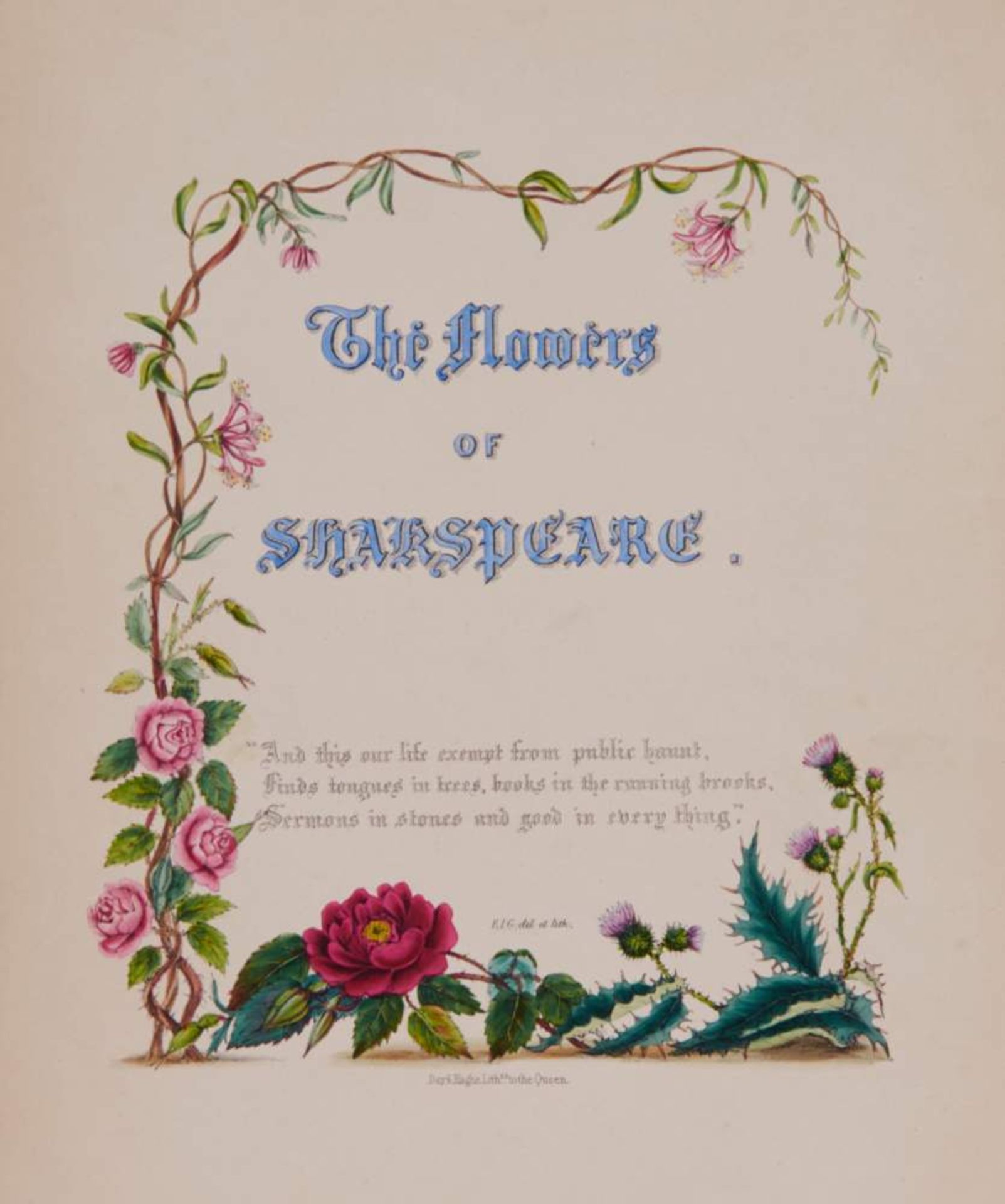(Giraud, Jane Elizabeth), The Flowers of Shakspeare. (London), Day & Haghe, (1845). 4°. Kolor. - Bild 2 aus 4