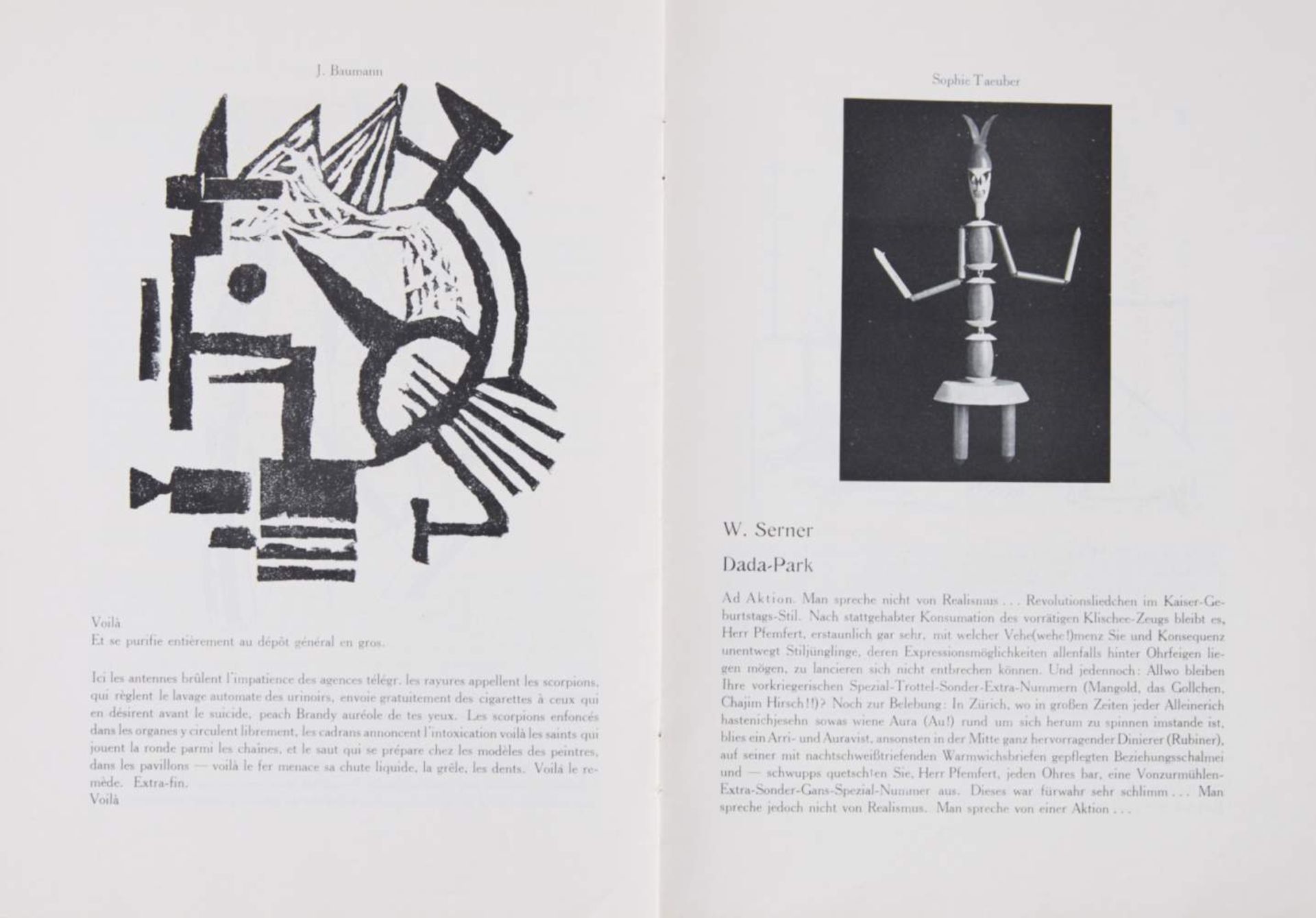 Der Zeltweg. Redaktion: Flake, Serner, Tzara. Zürich, Mouvement Dada, 1919. Mit zahlr. Abb. 16 Bl. - Bild 4 aus 4