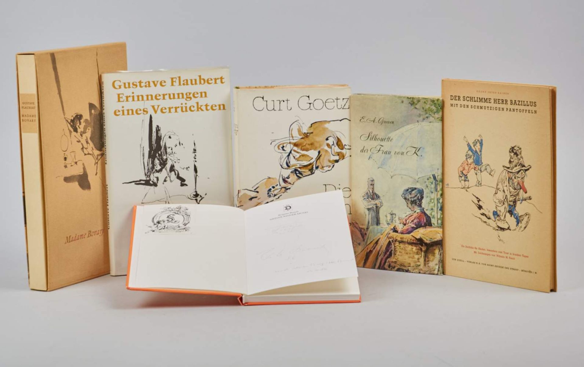 Sammlung - 7 von Wilhelm M. Busch illustrierte Werke in 7 Bdn., alle vom Künstler sign. 1946-86.