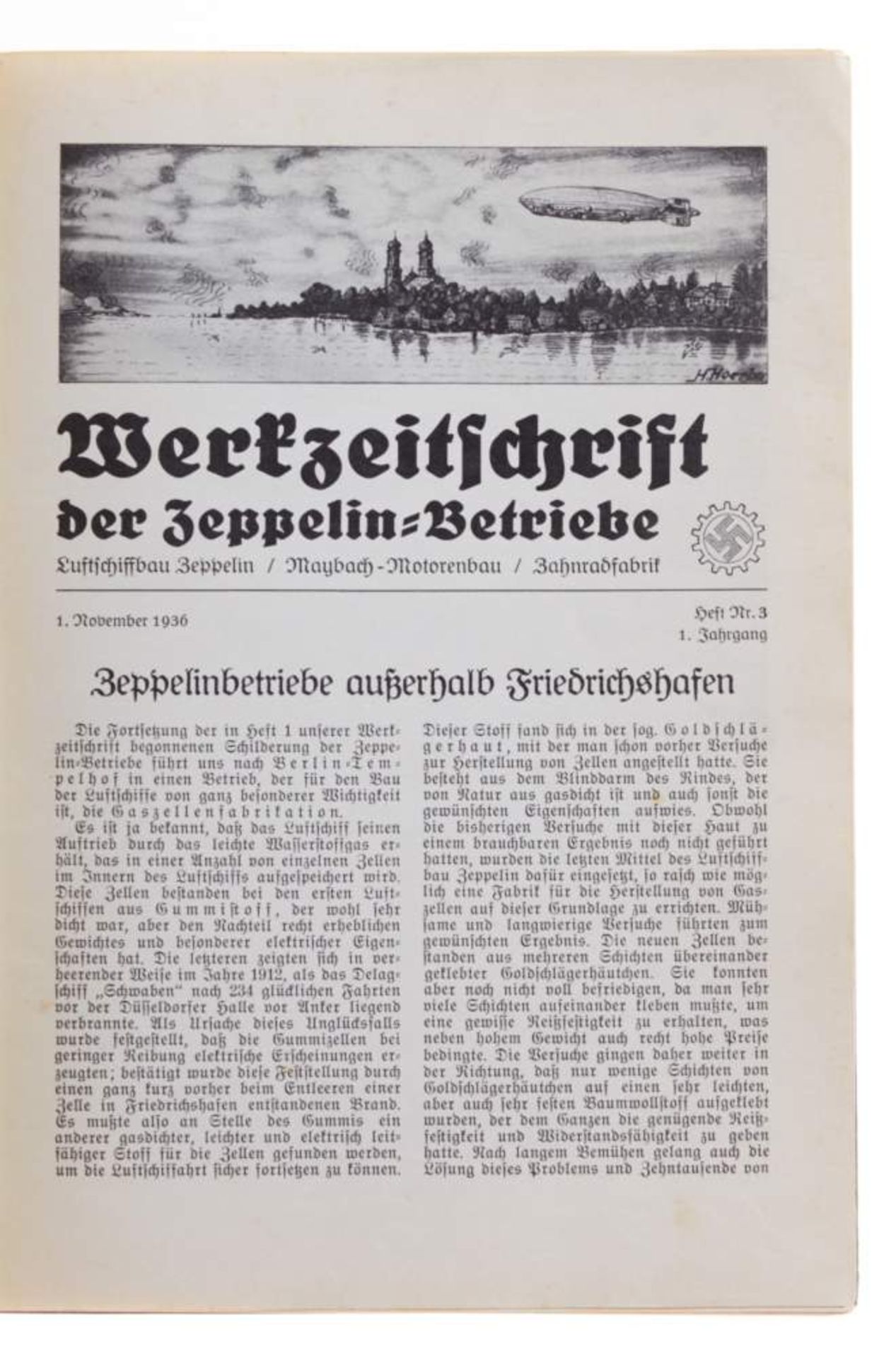 Werkzeitschrift der Zeppelin-Betriebe. Luftschiffbau Zeppelin, Maybach-Motorenbau, Zahnradfabrik. - Bild 2 aus 3