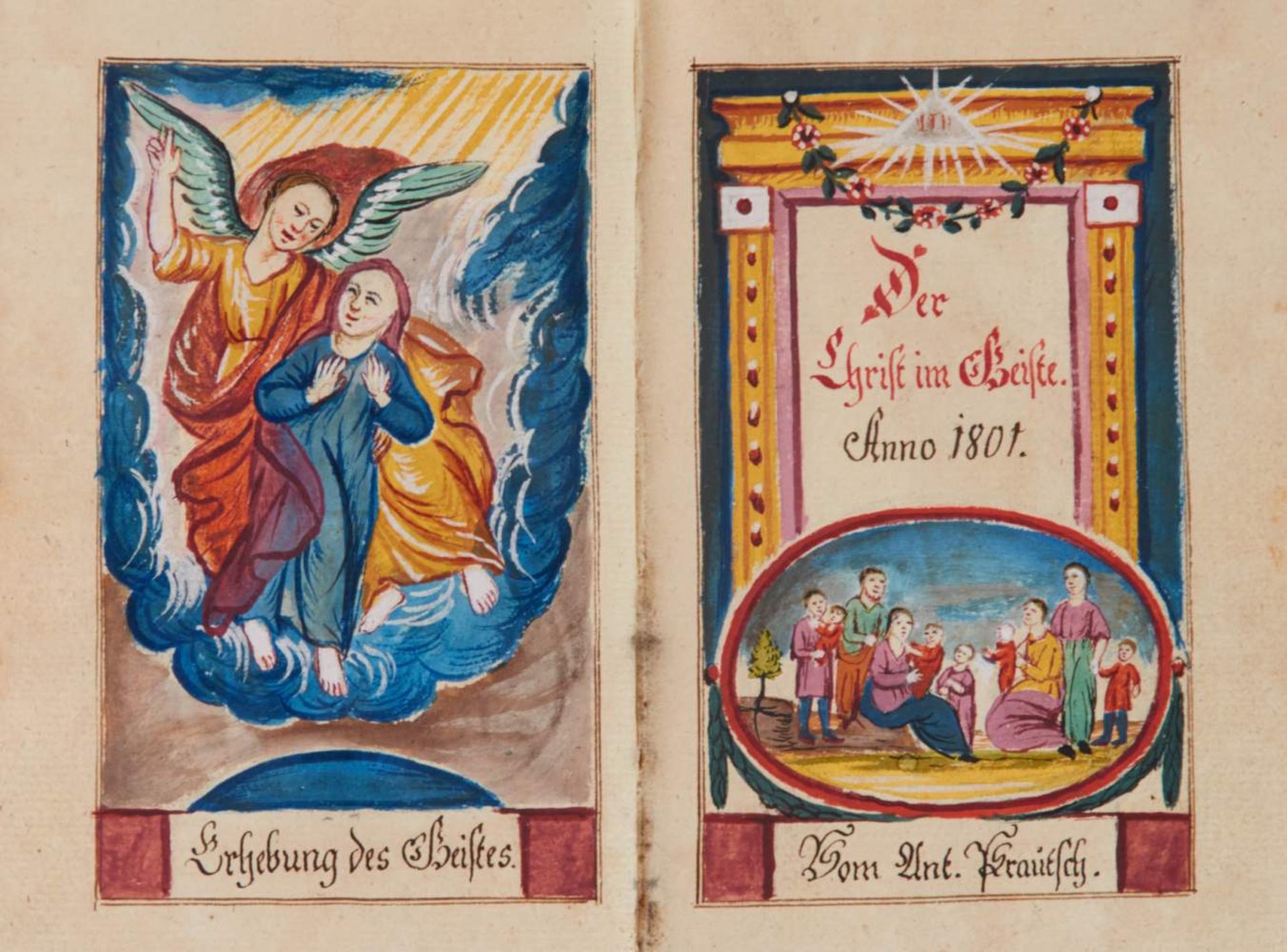 "Der Christ im Geiste. Anno 1801." Deutsche Handschrift auf Papier. Nordböhmen, dat. 1801. 17,3 x 11 - Bild 2 aus 3