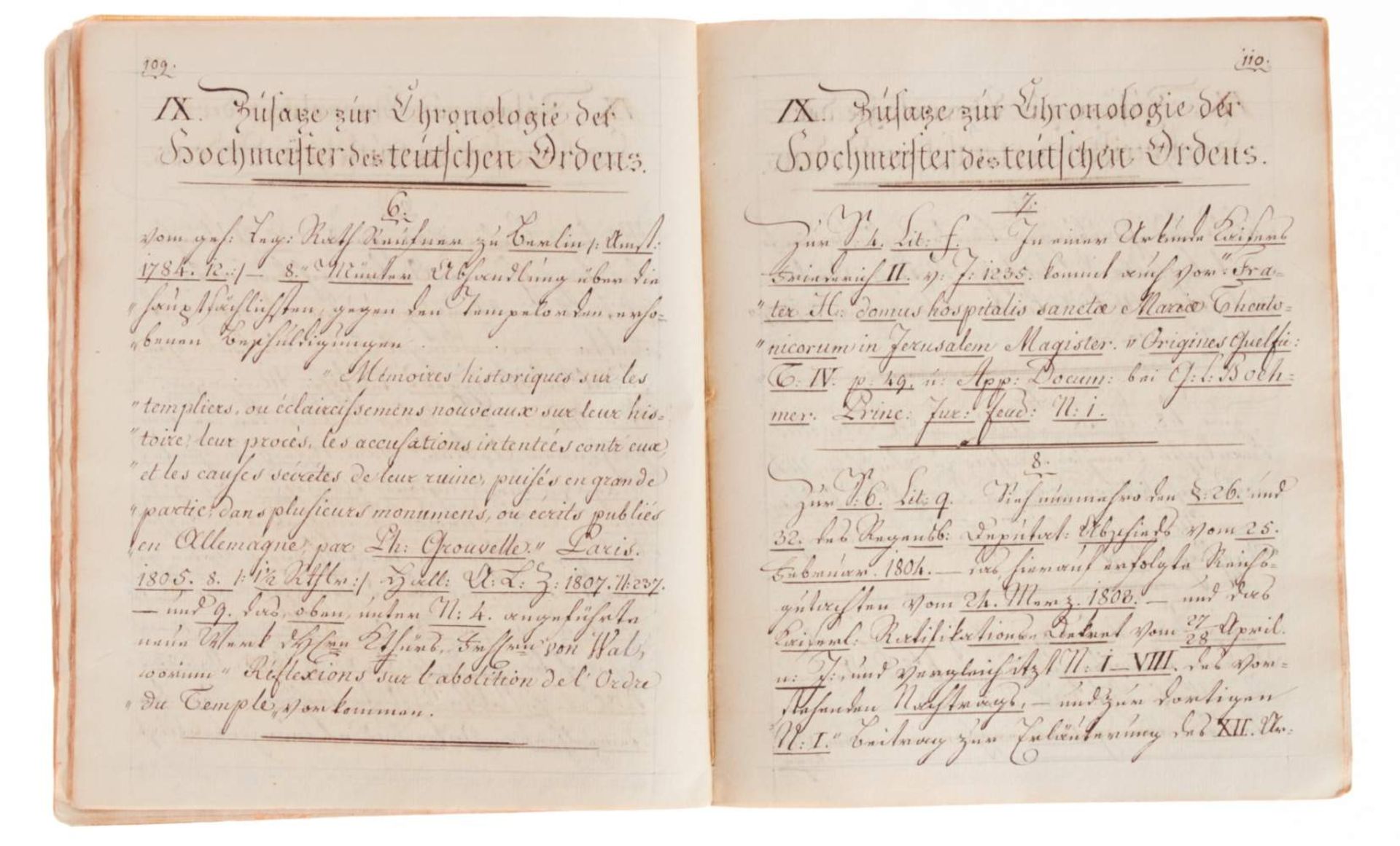 "Nachtrag zur Chronologie der Hochmeister des teutschen Ordens vom J. 1190 bis 1804. März 1806." - Bild 3 aus 3