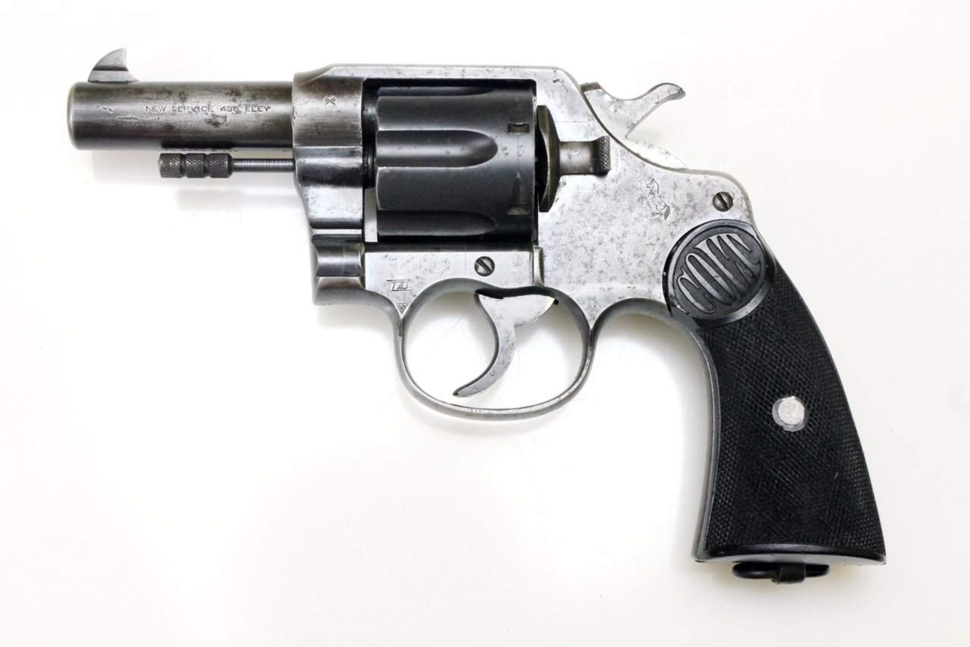 Revolver Colt, Modell: New Service Cal. .455 Eley, S/N: 101702, Lauf spiegelblank, Lauflänge: 3,25", - Bild 3 aus 8