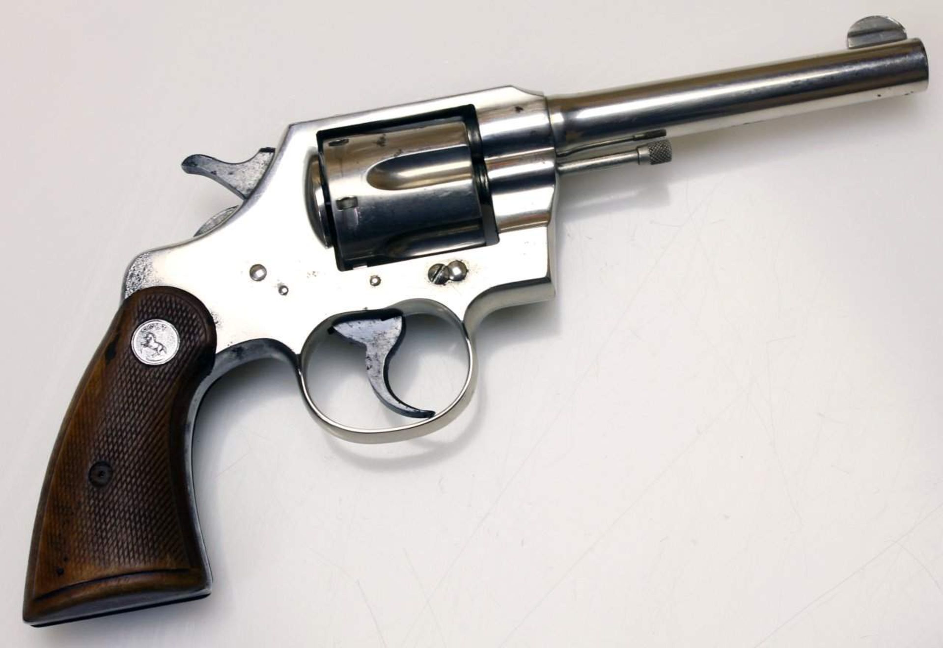 Revolver Colt, Modell: Official Positive - Detroit Police Cal. .38sp., S/N: 708659, nummerngleich,