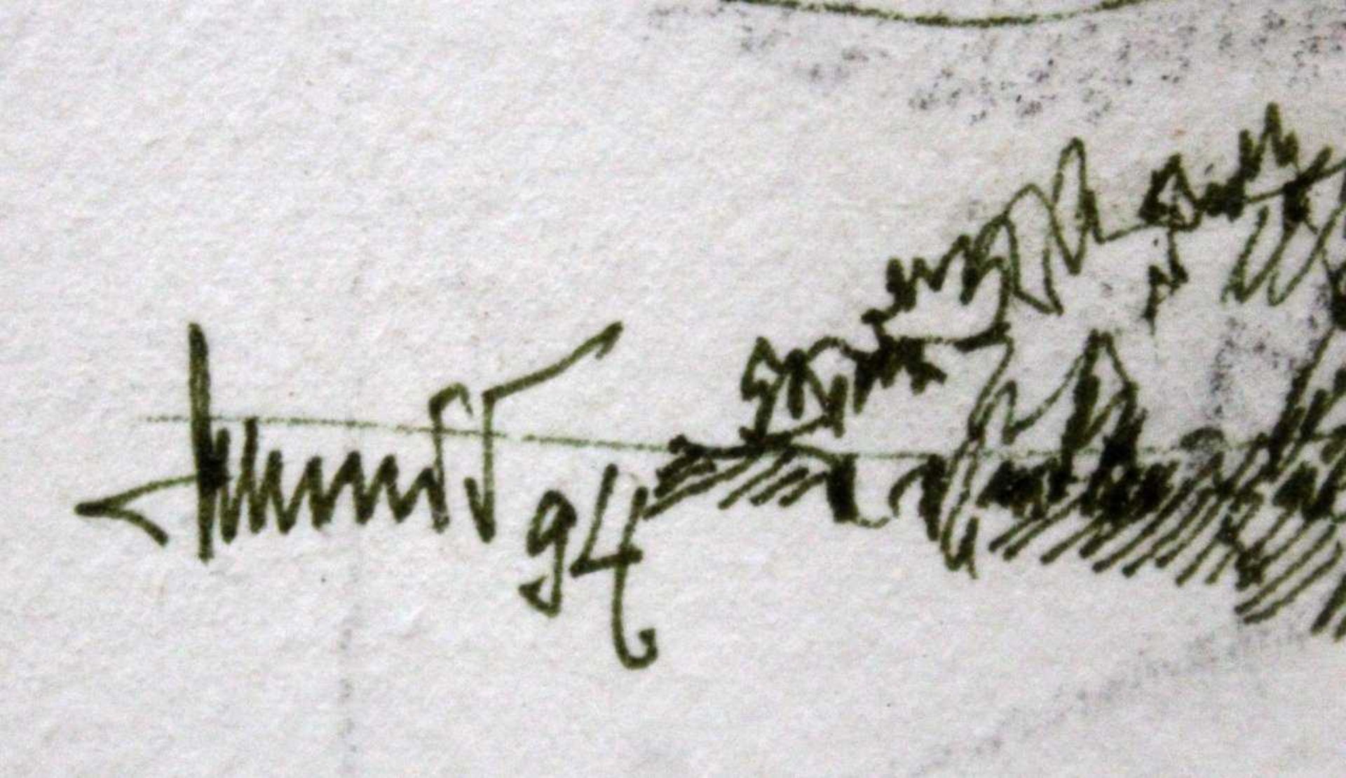 Aquarell "Stadtansicht Eger" Blick vom Fluss zur Burg und Kirche, signiert "Schmid", datiert 94. - Bild 3 aus 3
