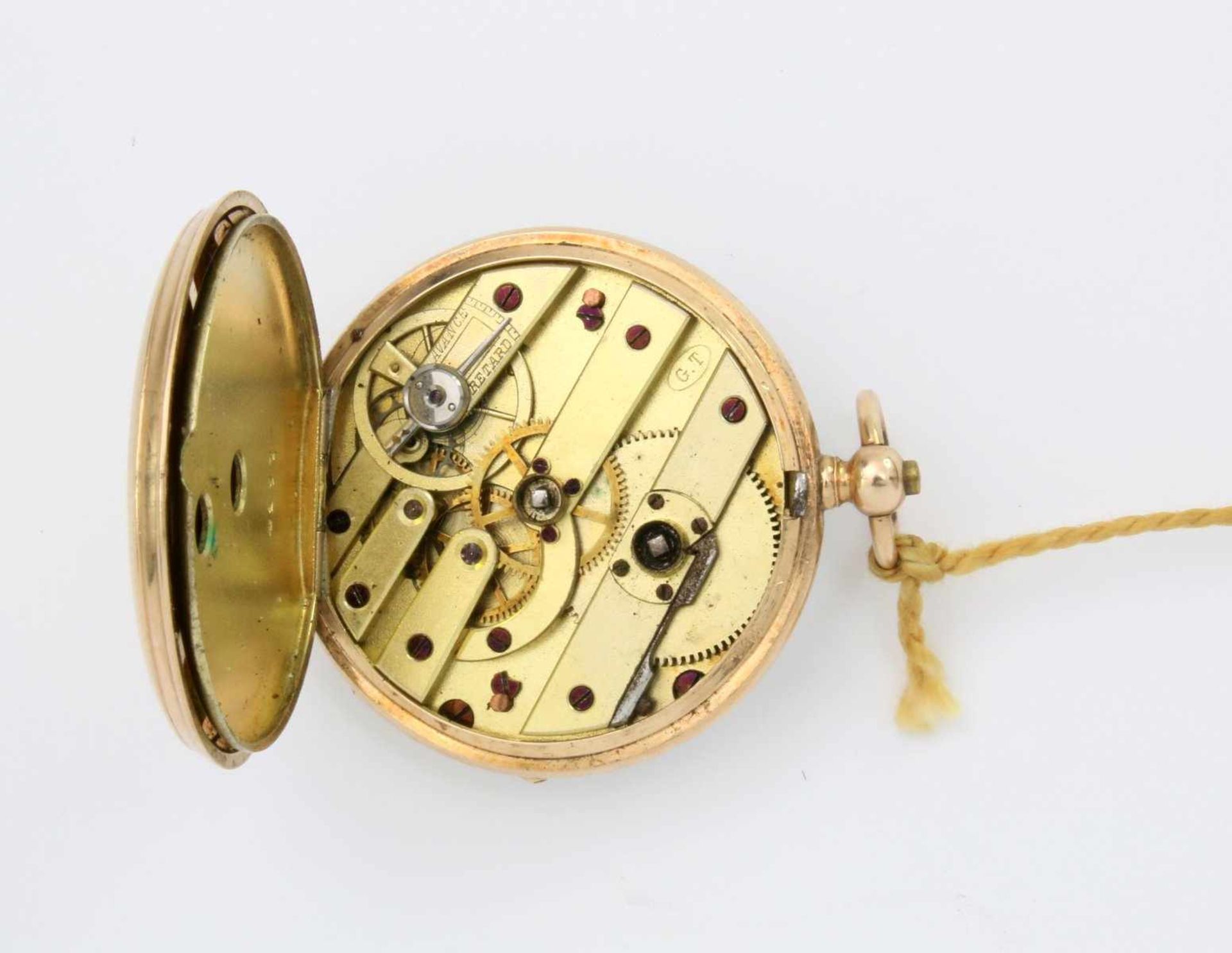 Goldene Damen-Taschenuhr Gebr. Thommen Vergoldetes, schweizer, 10-steiniges Zylinderwerk, GT im Oval - Bild 2 aus 4