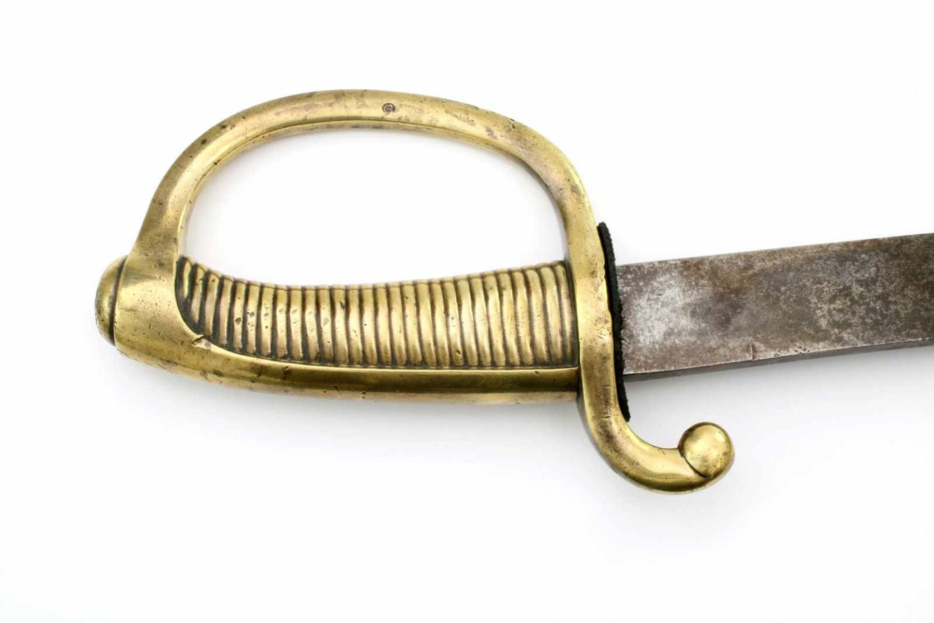 Frankreich - "Sabre Briquet" 1. Hälfte 19. Jahrhundert Beidseitig gekehlte Rückenklinge, - Bild 4 aus 4