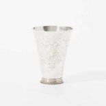 A silver beaker Maker's mark FG or JG, Sneek, 1721 On circular foot with ribbed band, engraved with
