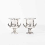 A pair of silver-plated campana-shaped 'Medici' wine coolers 19th century Both on circular foot,