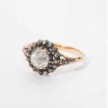 A 14 carat gold and silver ring with diamonds The Netherlands, 20th century The gold ring set with