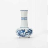 A Chinese blue and white bottle vase 20th century The bulbous lower section decorated in Kangxi