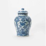 A Chinese blue and white baluster vase and cover Kangxi period (1662-1722) Decorated with panels