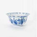 A Chinese blue and white bowl Kangxi six-character mark in underglaze blue and of the period (1662-