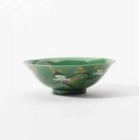 A Chinese green-ground Brinjal bowl Kangxi period (1662-1722) The exterior decorated with lotus,