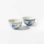 Two Chinese blue and white openworked bowls Circa 1640 Both decorated with floral panels, on an