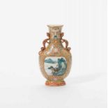 A Chinese famille rose wall-vase 20th century The baluster vase decorated with a panel enclosing a