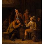 Adriaen van der Kabel (Rijswijk 1630/1631 - Lyon 1705) Scene of an inn with drinking peasants by a