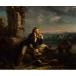 Frederik Willem Zürcher (Nieuwer-Amstel 1835 - The Hague 1894) The Thinker Signed l.r. Oil on