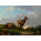 Frans van Severdonck (Brussels 1809 - 1889) Mouton et chèvres dans un paysage Signed and dated 1870