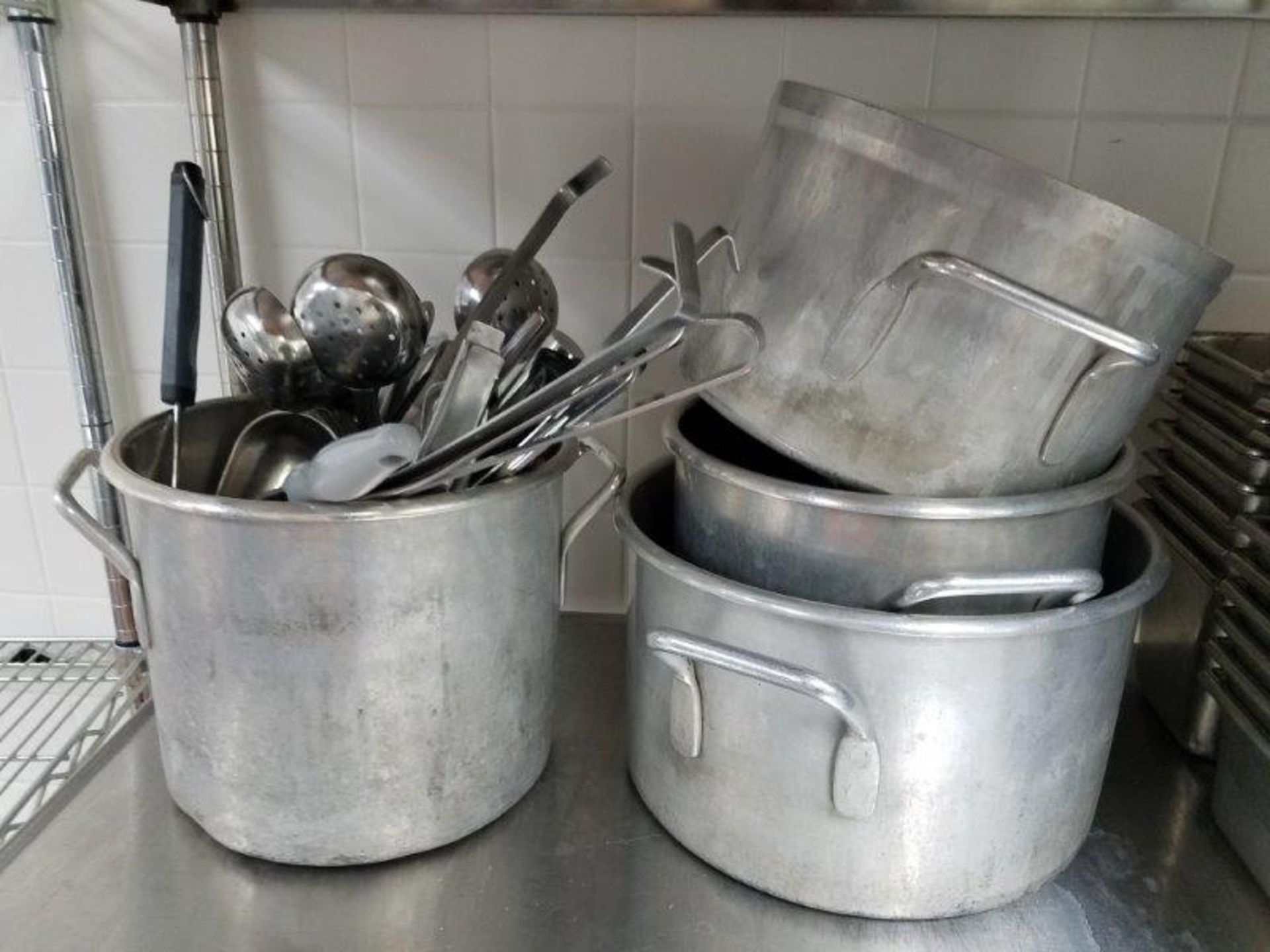 (9) Commercial Stock Pots & Utensils - Image 2 of 2