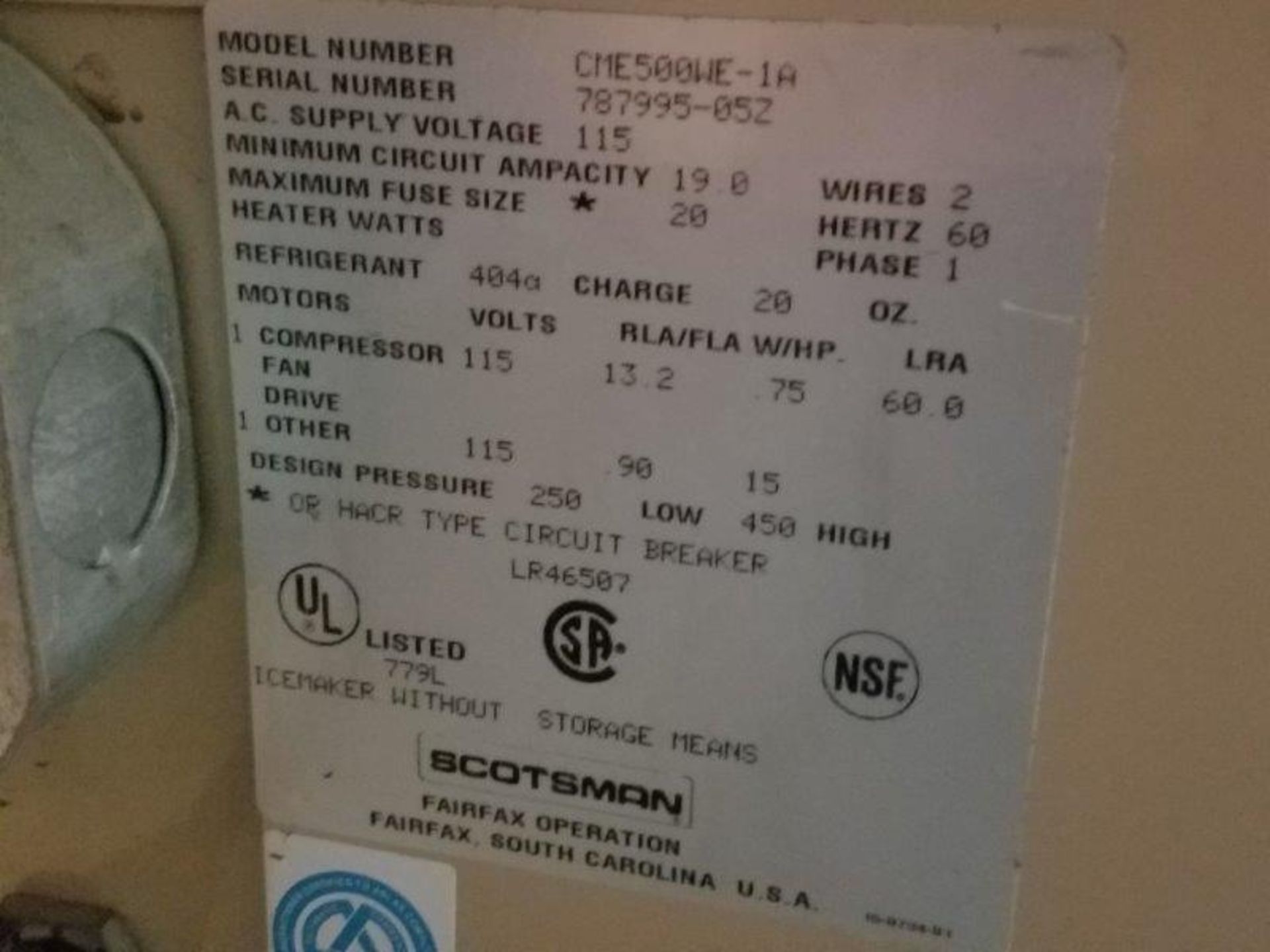 Scotsman Model CHE500WE-IA Ice Machine - Image 3 of 3