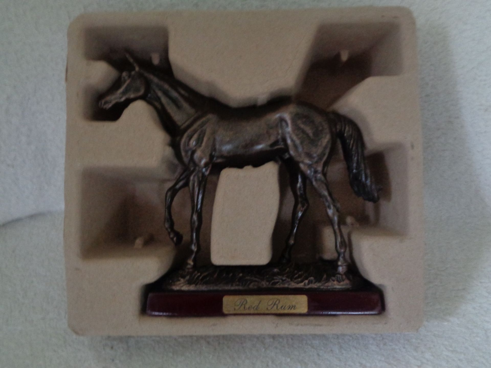 KING OF SPORTS STATUES BRONZE RESIN MILL REEF, DESERT ORCHID, SHERGAR, RED RUM, KAUTO* ALL BOXED 7" - Image 2 of 3