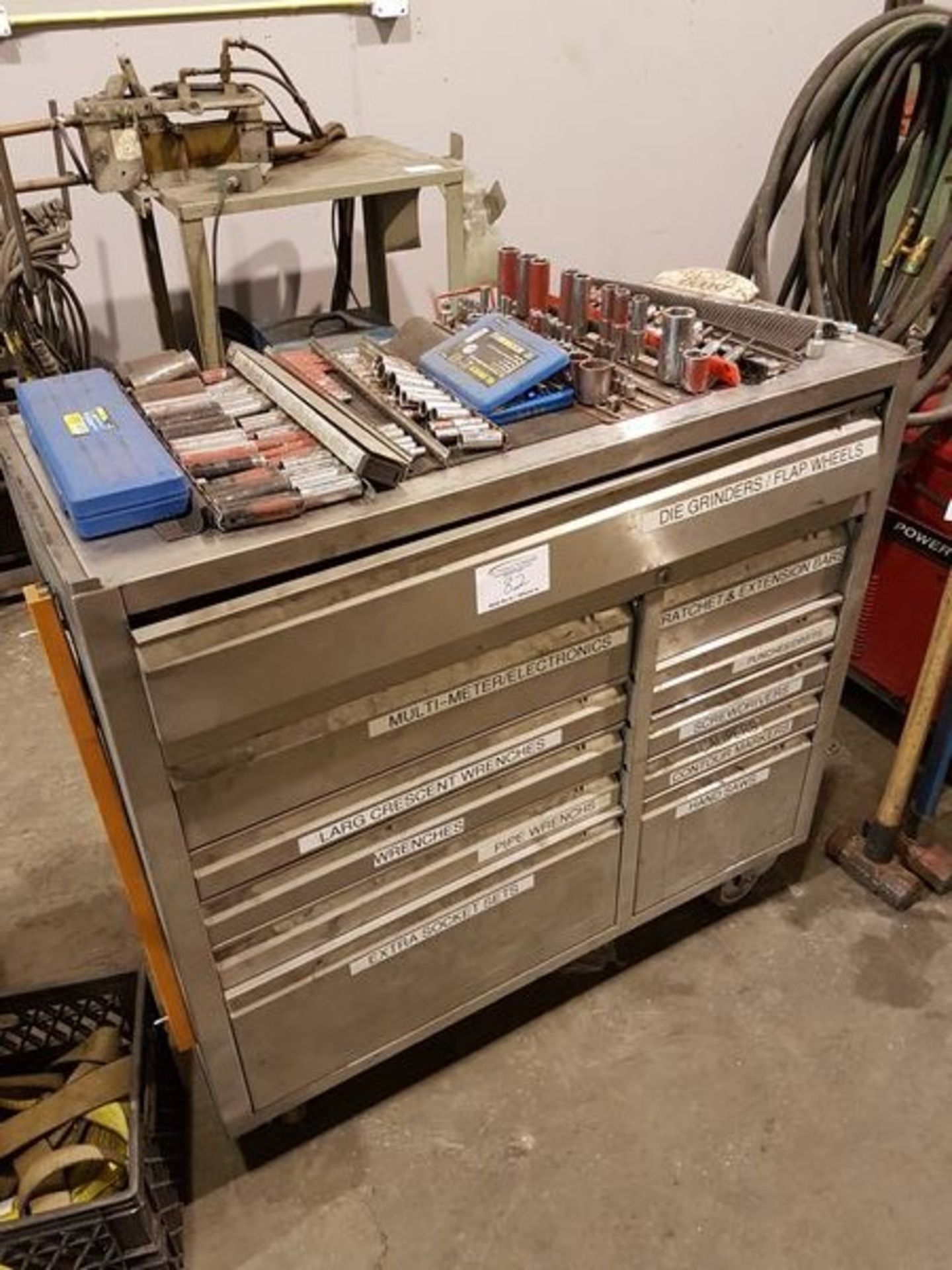 Stainless Steel Tool Box on Casters with all contents