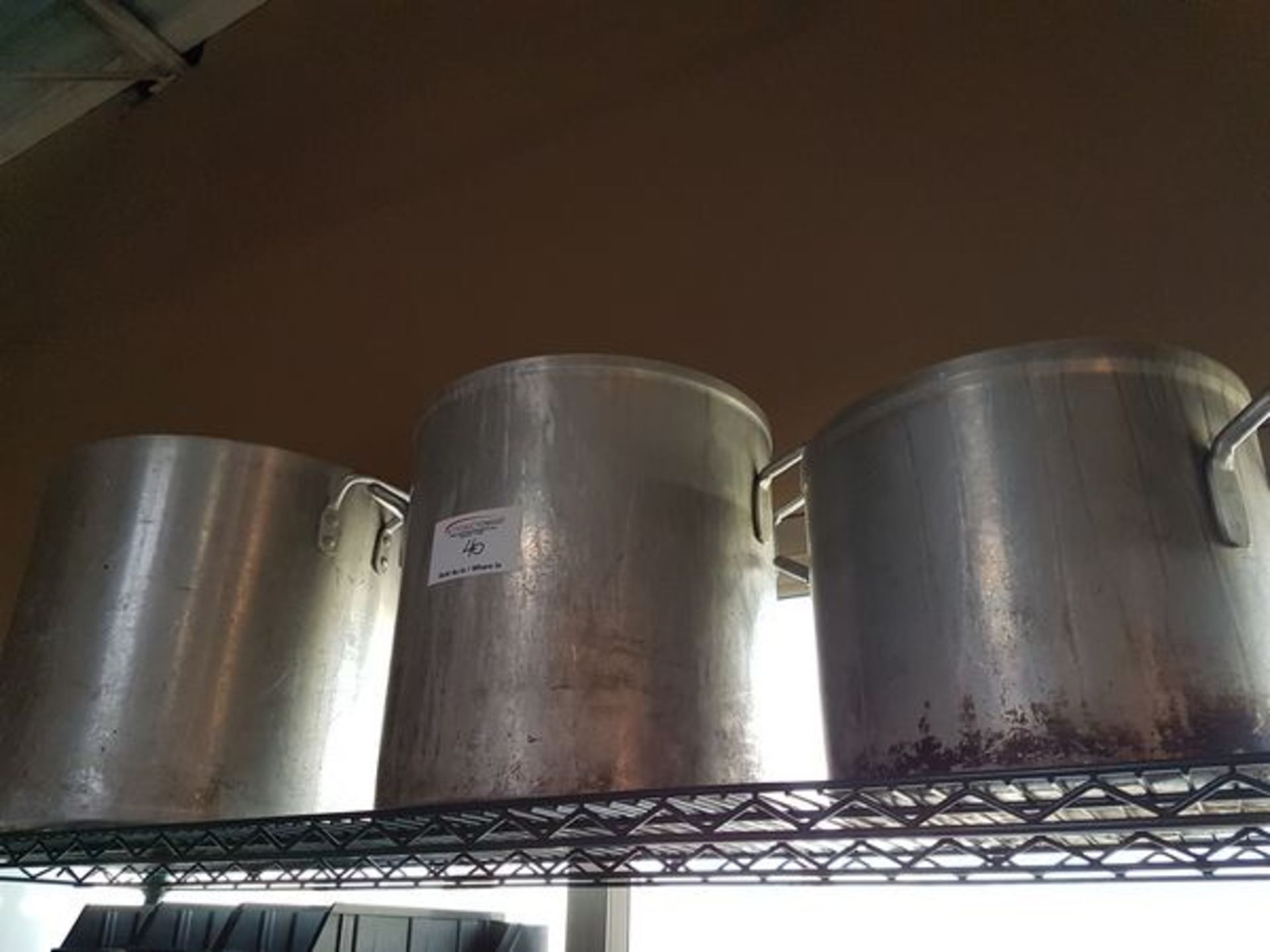 3 Large Used Aluminum Pots