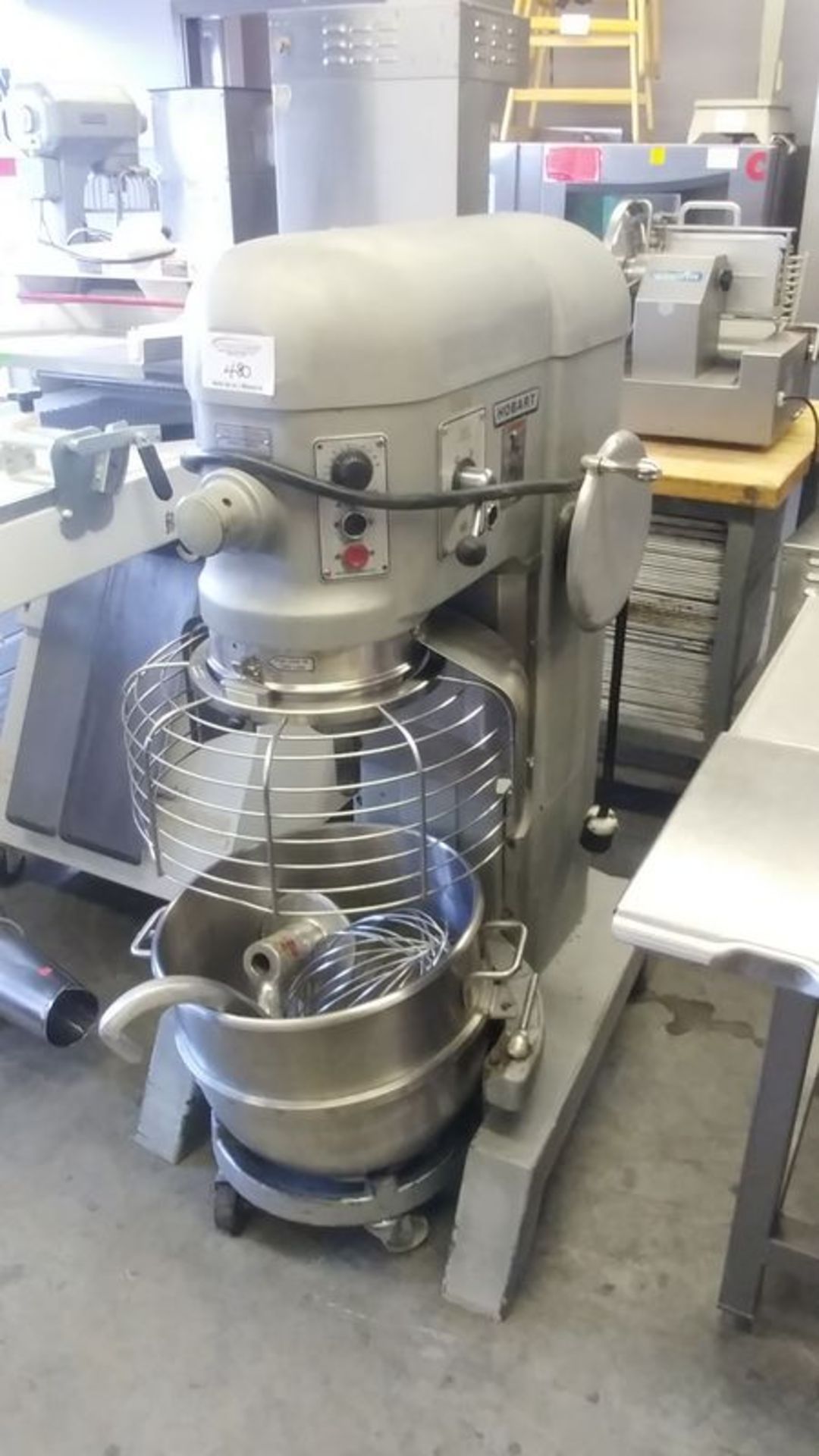 Hobart 60 Quart Mixer with Bowl Guard, Bowl Dolly & 2 Attachments