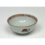 A 19th century Chinese famille rose bowl, unmarked, diameter 15cm (af).