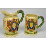 A Crown Devon musical jug commemorating Edward VIII, who abdicated on December 10th 1936,