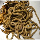 A large quantity of marine rope.