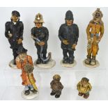 Seven various Norman Underhill Cornish pottery figures,