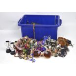 A quantity of costume jewellery to include necklaces, bracelets etc.