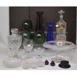A small quantity of cut glass to include a lidded bowl,
